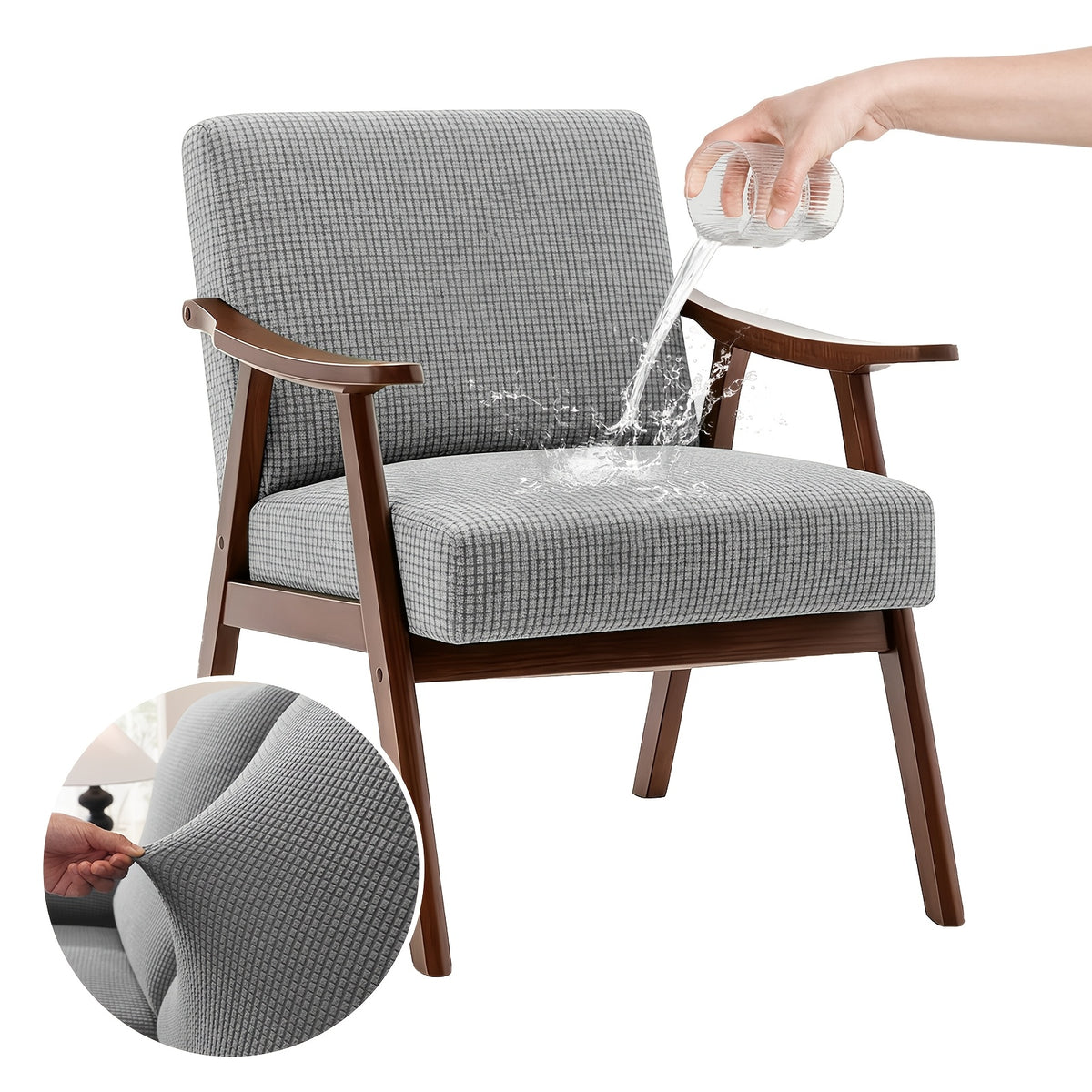 Housse de chaise épaisse extensible en polaire jacquard