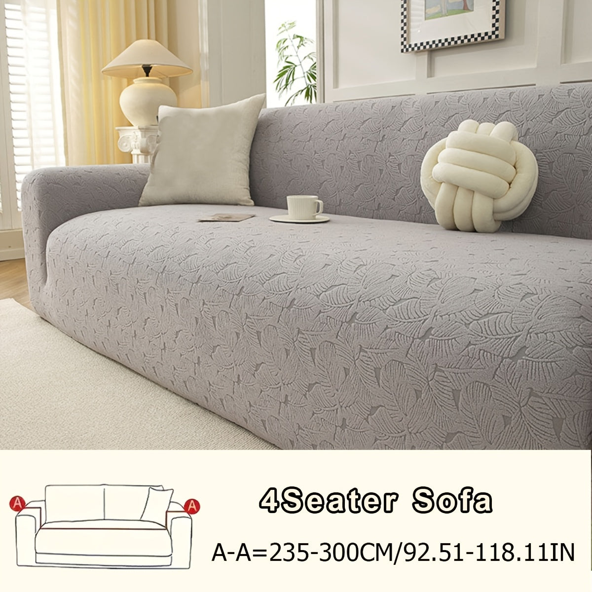 Housse de canapé en polaire antidérapante, vue de dos