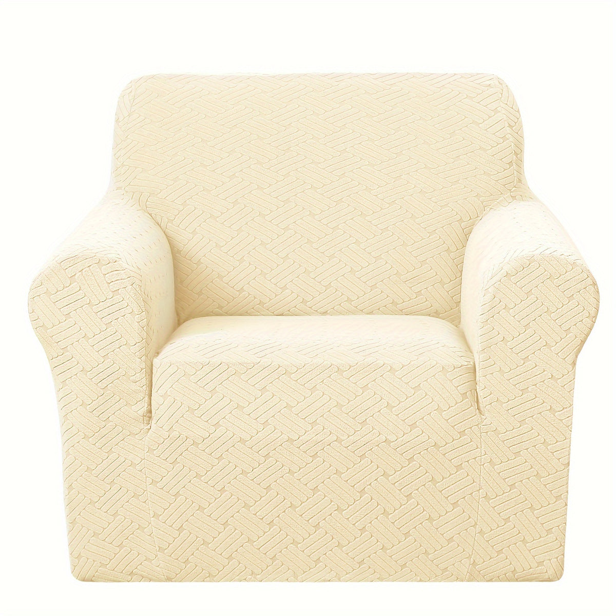 Housse de canapé épaisse extensible en polaire jacquard antidérapante, détail de la finition