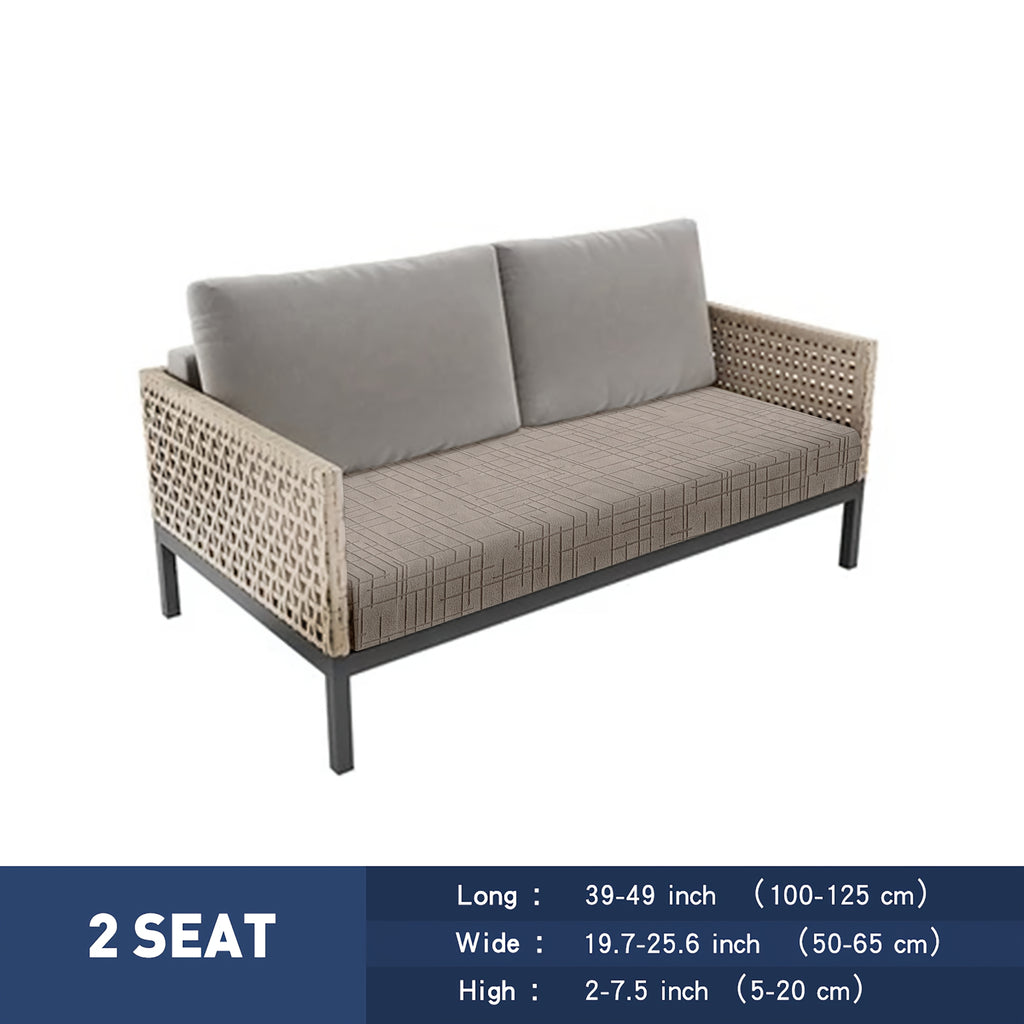 Housse de canapé extensible en polyester, détail de la finition
