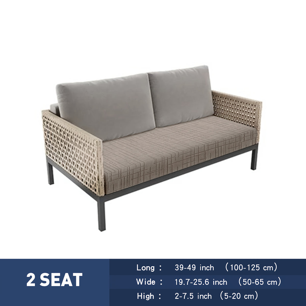 Housse de canapé extensible en polyester, détail de la finition