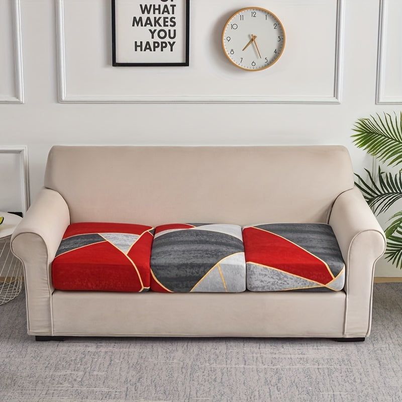 Housse de canapé extensible en fibre de lait à motif géométrique pour canapé, visuel produit