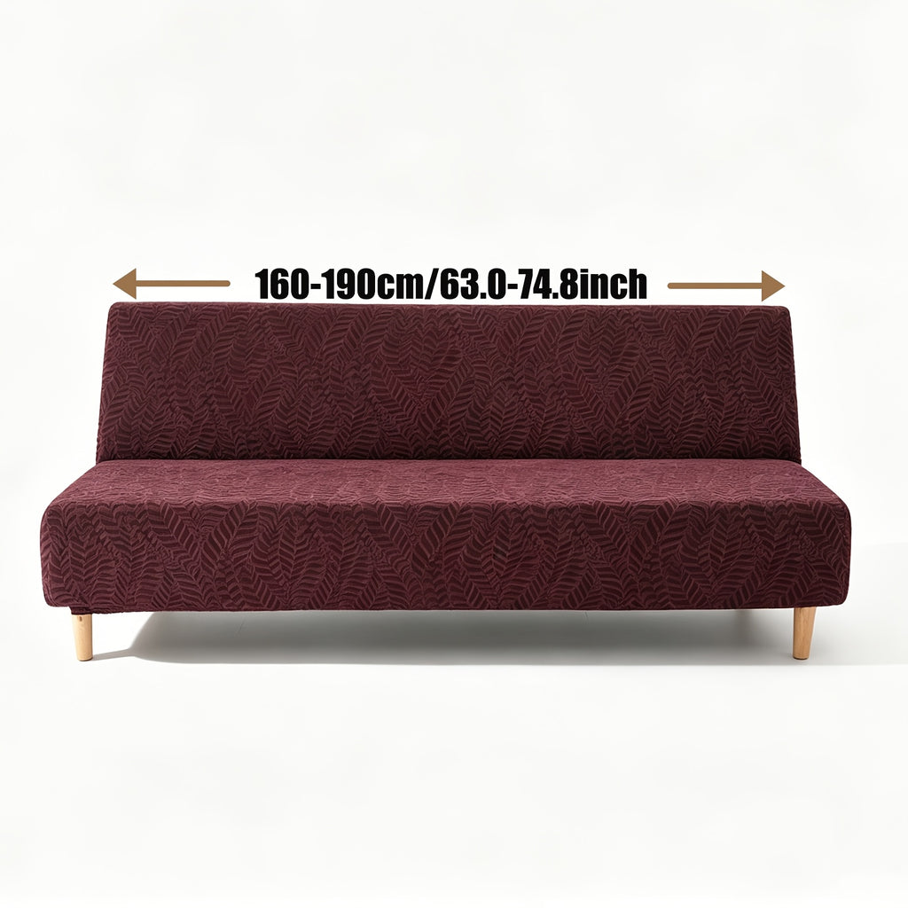 Housse de canapé extensible en polaire jacquard à rayures sans accoudoirs, détail de la finition