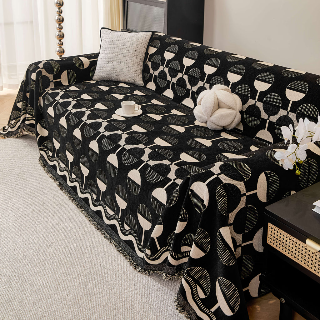 Housse de canapé en chenille jacquard à rayures antidérapante, tissu de 300 à 350 g/m²