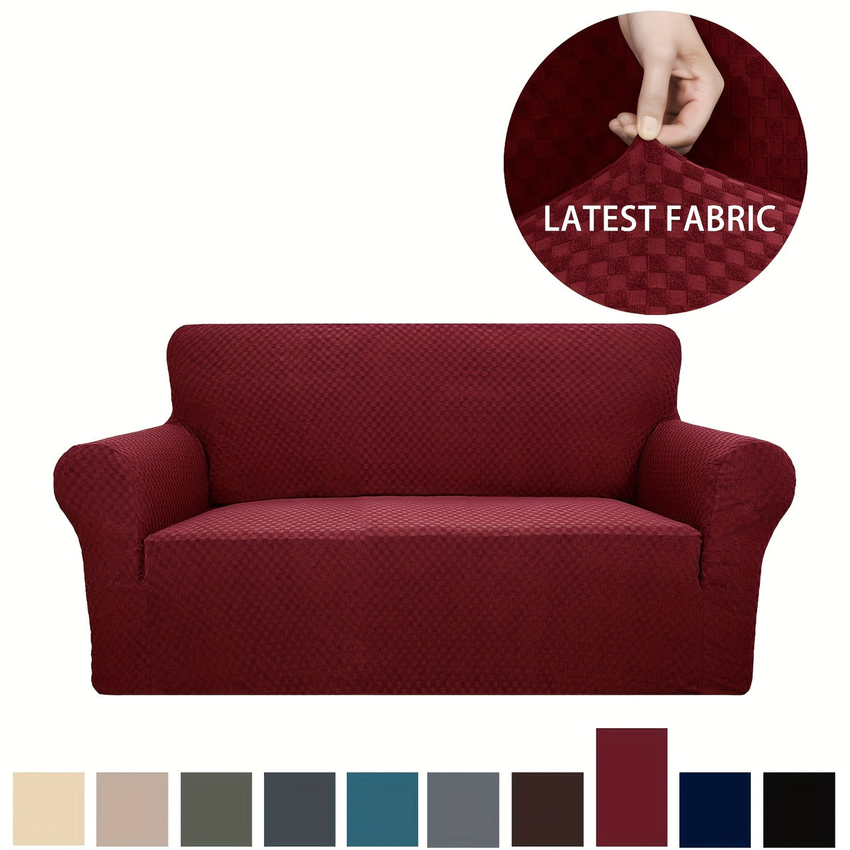 Housse de canapé épaisse extensible en polaire jacquard à housses séparées, autre coloris