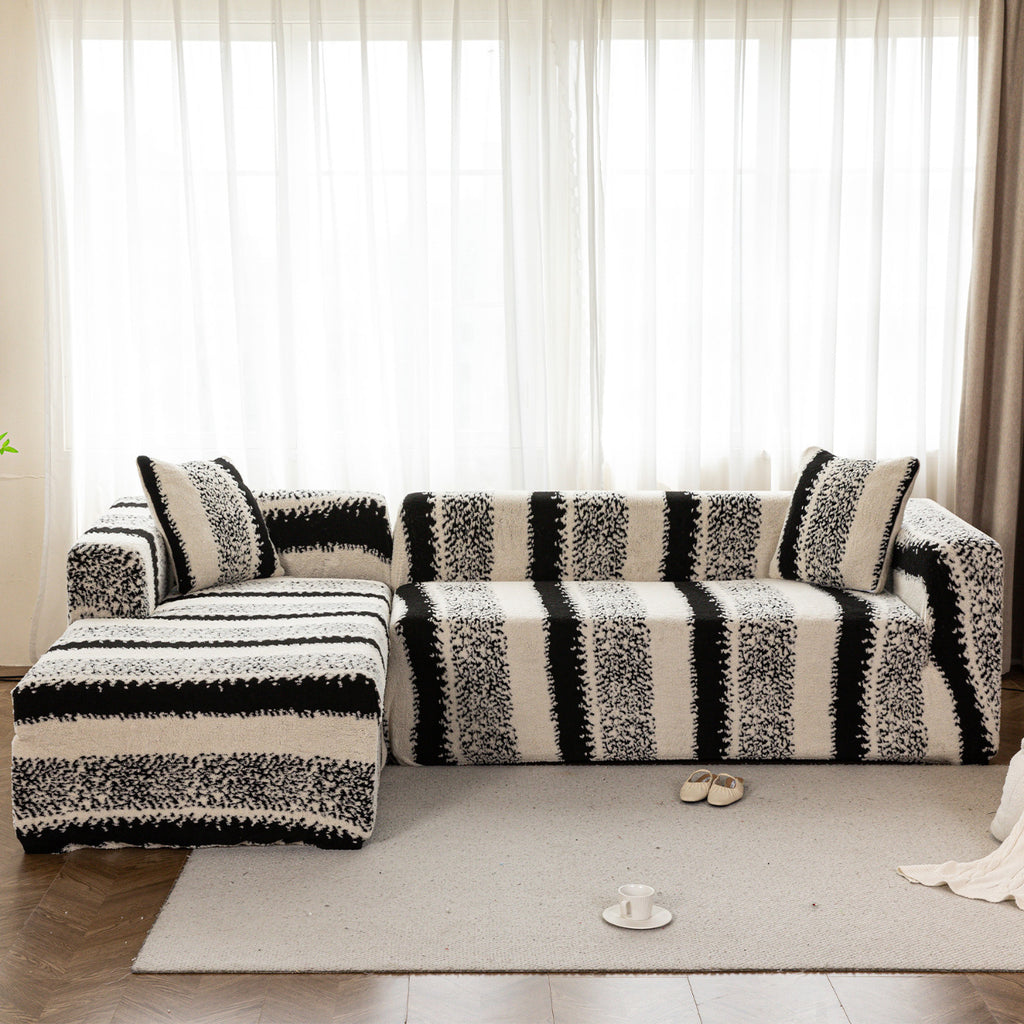 Housse de canapé extensible en polyester antidérapante, mise en situation