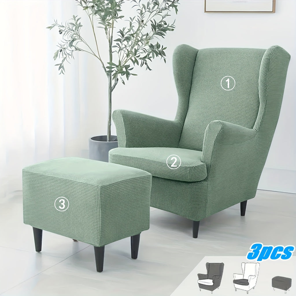 Housse de fauteuil extensible en polaire jacquard pour fauteuil, housse posée