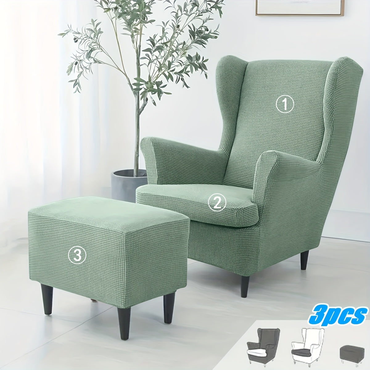 Housse de fauteuil extensible en polaire jacquard pour fauteuil, housse posée