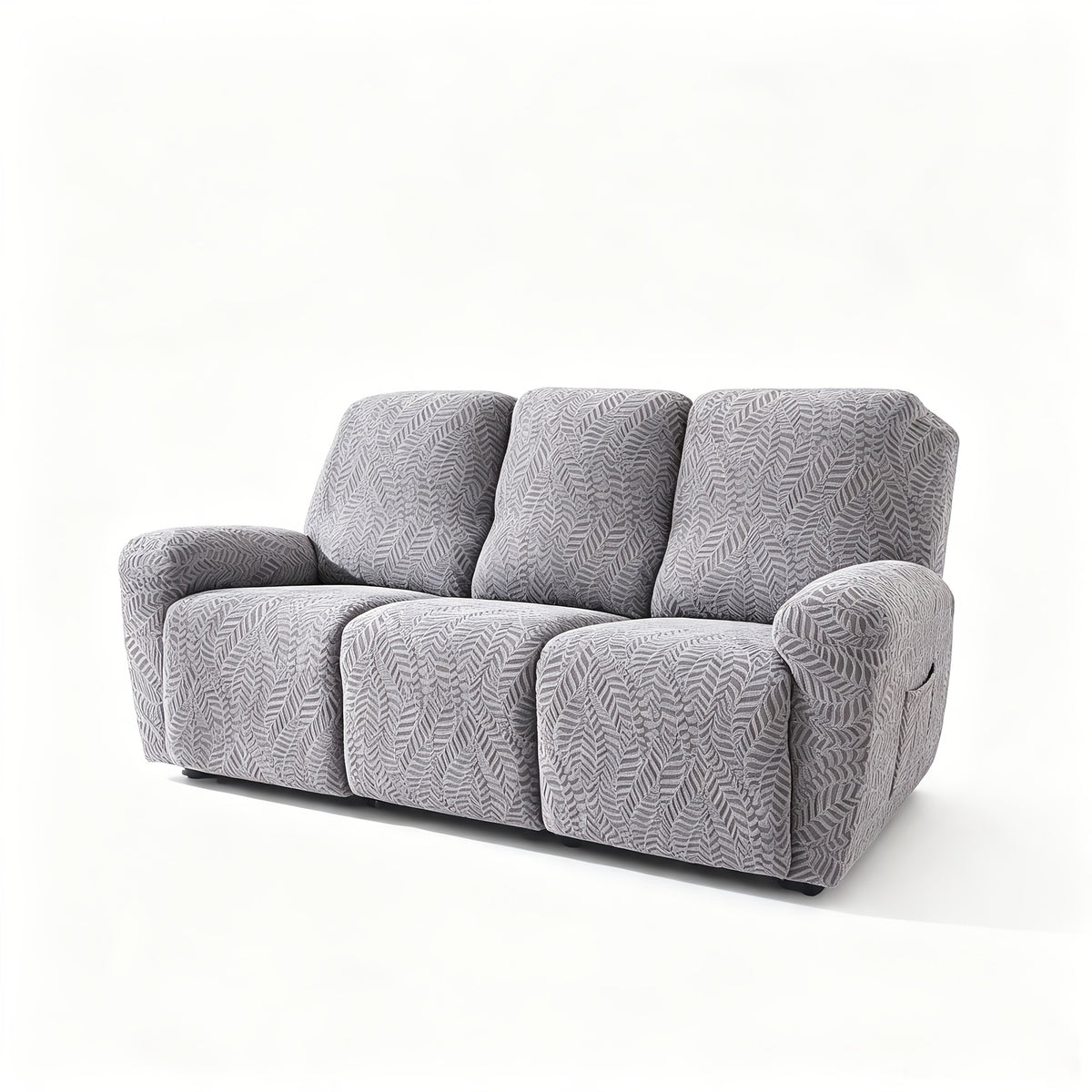 Housse de fauteuil extensible en polaire jacquard anti-griffes, vue de dos