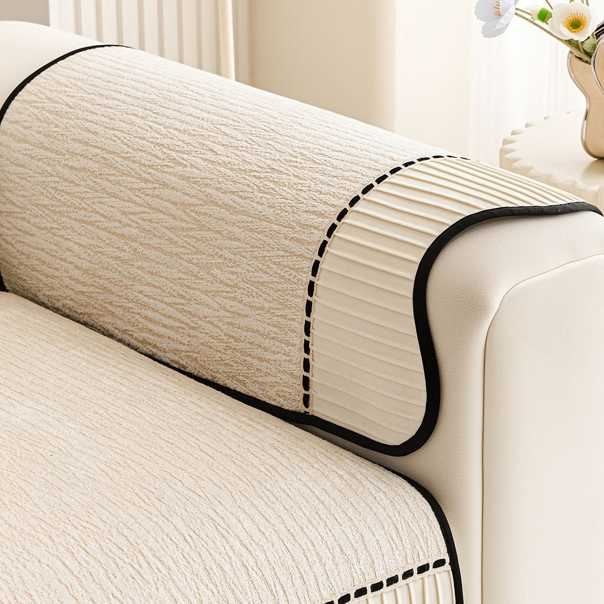 Housse de canapé épaisse en chenille jacquard antidérapante