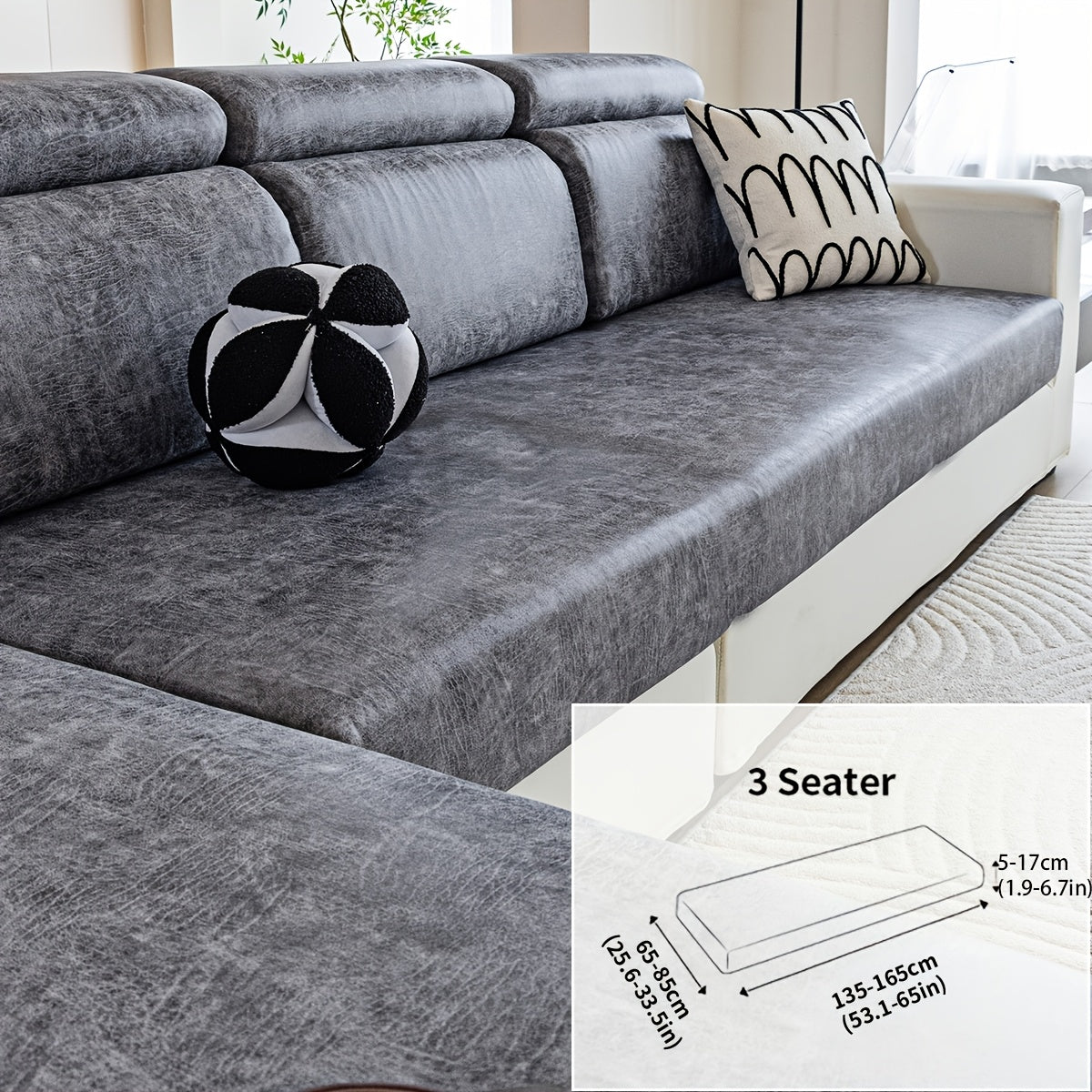 Housse de canapé extensible en polyester d'esprit vintage, tissu de 200 à 250 g/m²