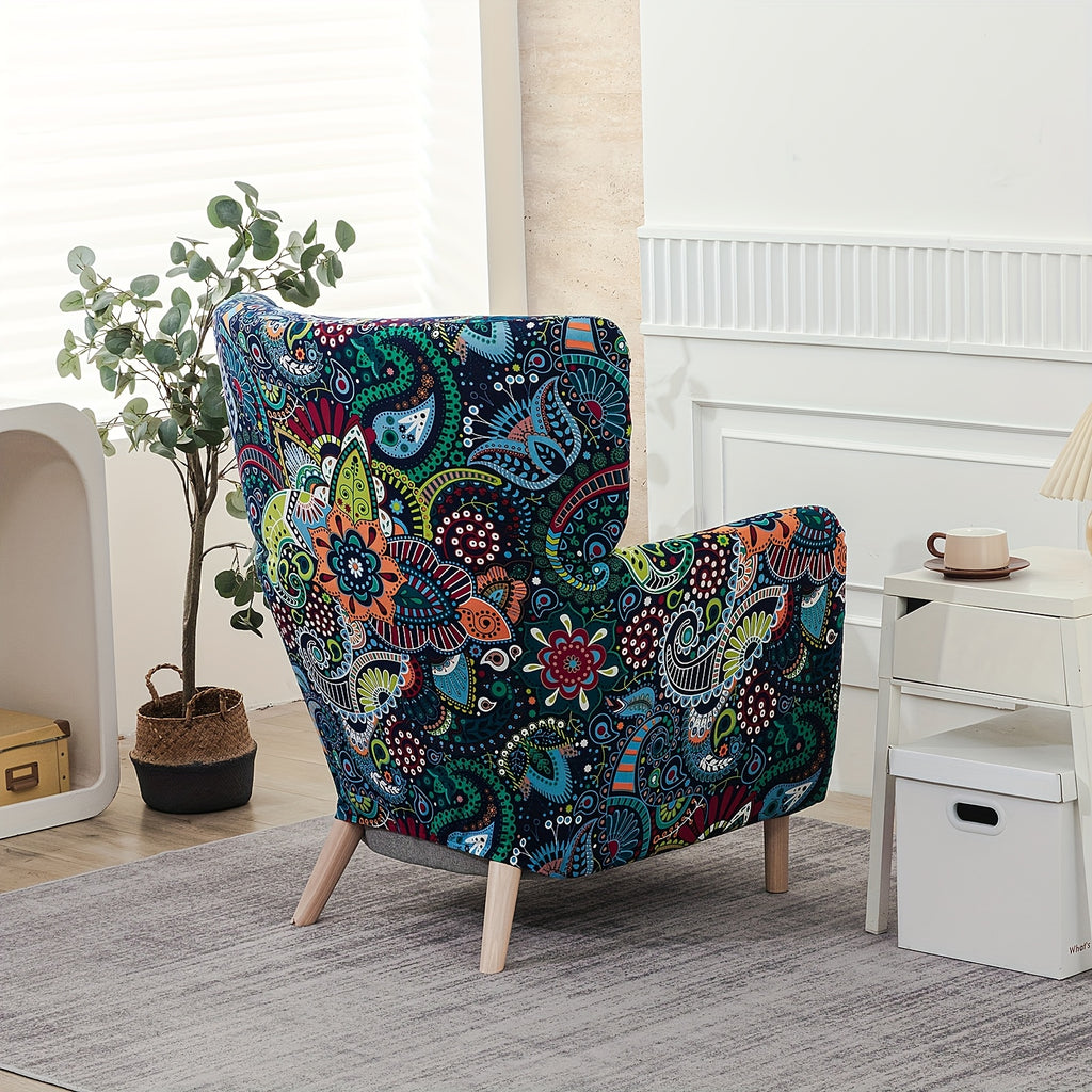 Housse de canapé extensible en fibre de lait d'esprit vintage, mise en situation