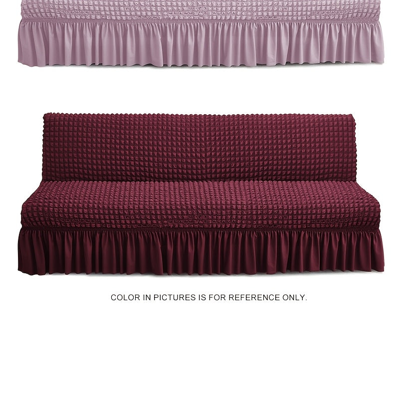 Housse de canapé extensible en jacquard à volants, visuel produit