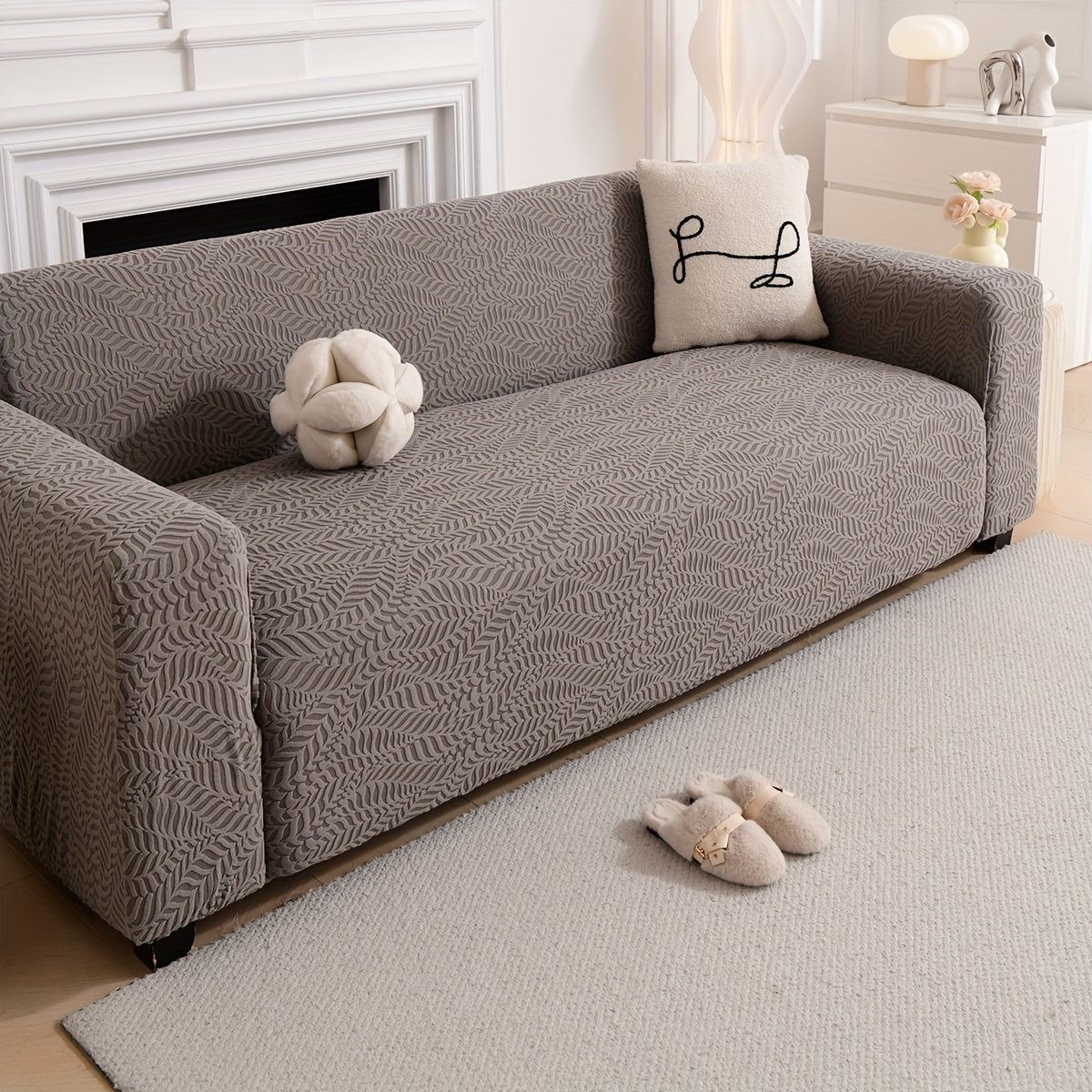 Housse de canapé épaisse extensible en polaire jacquard, compatible fauteuil, canapé deux places, canapé trois places