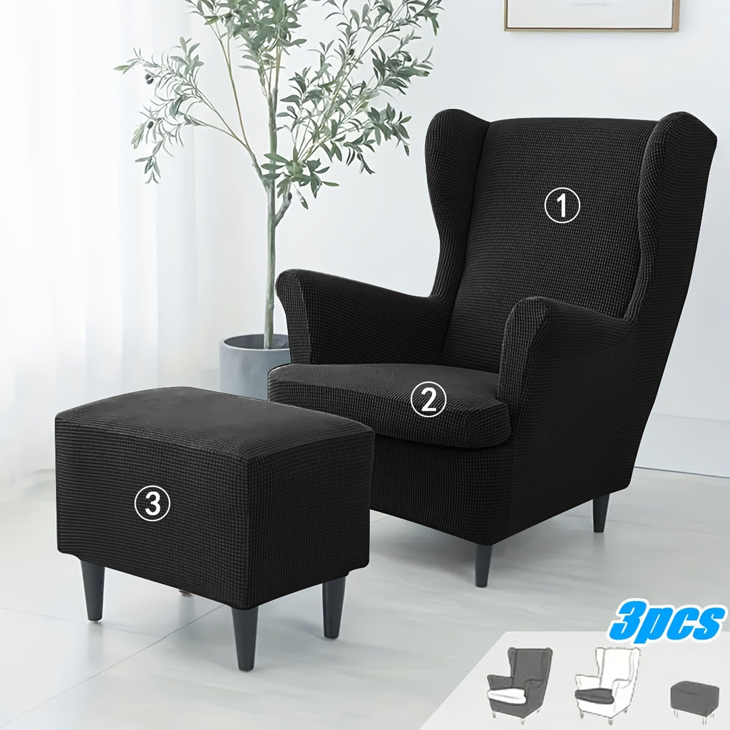 Housse de fauteuil extensible en polaire jacquard pour fauteuil, vue d'ensemble