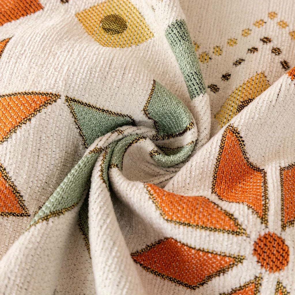 Protection de canapé en chenille jacquard antidérapante, détail de l'ourlet