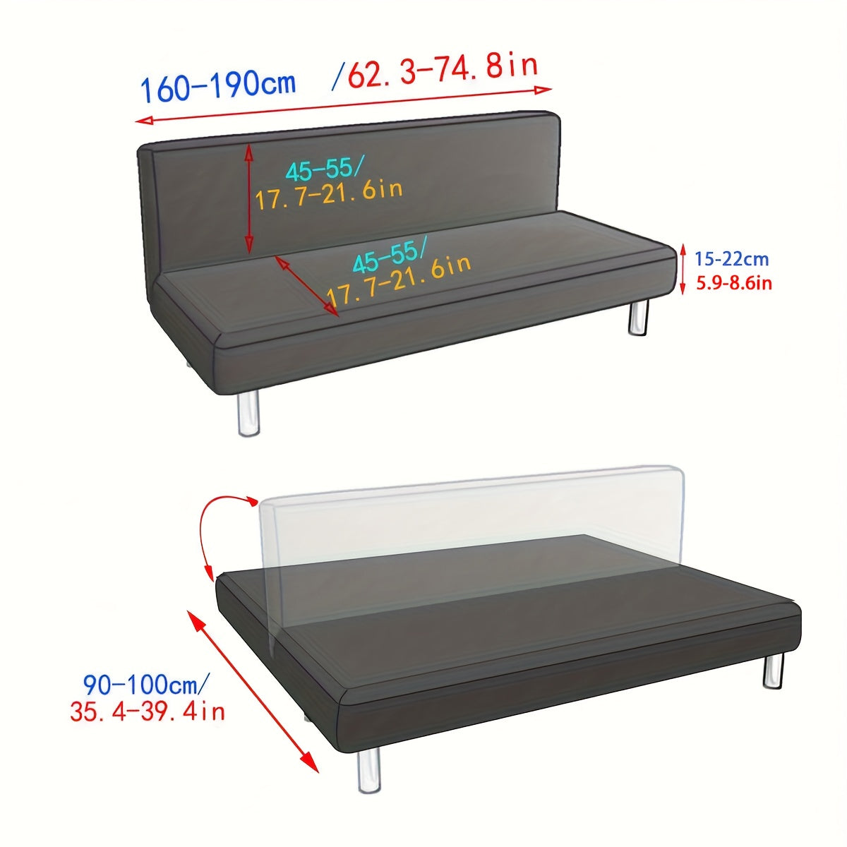 Housse de canapé extensible en fibre de lait pour canapé trois places, visuel produit