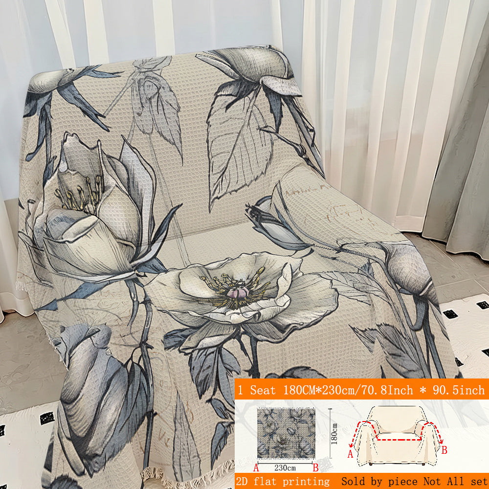 Housse de canapé, gros plan sur le tissu