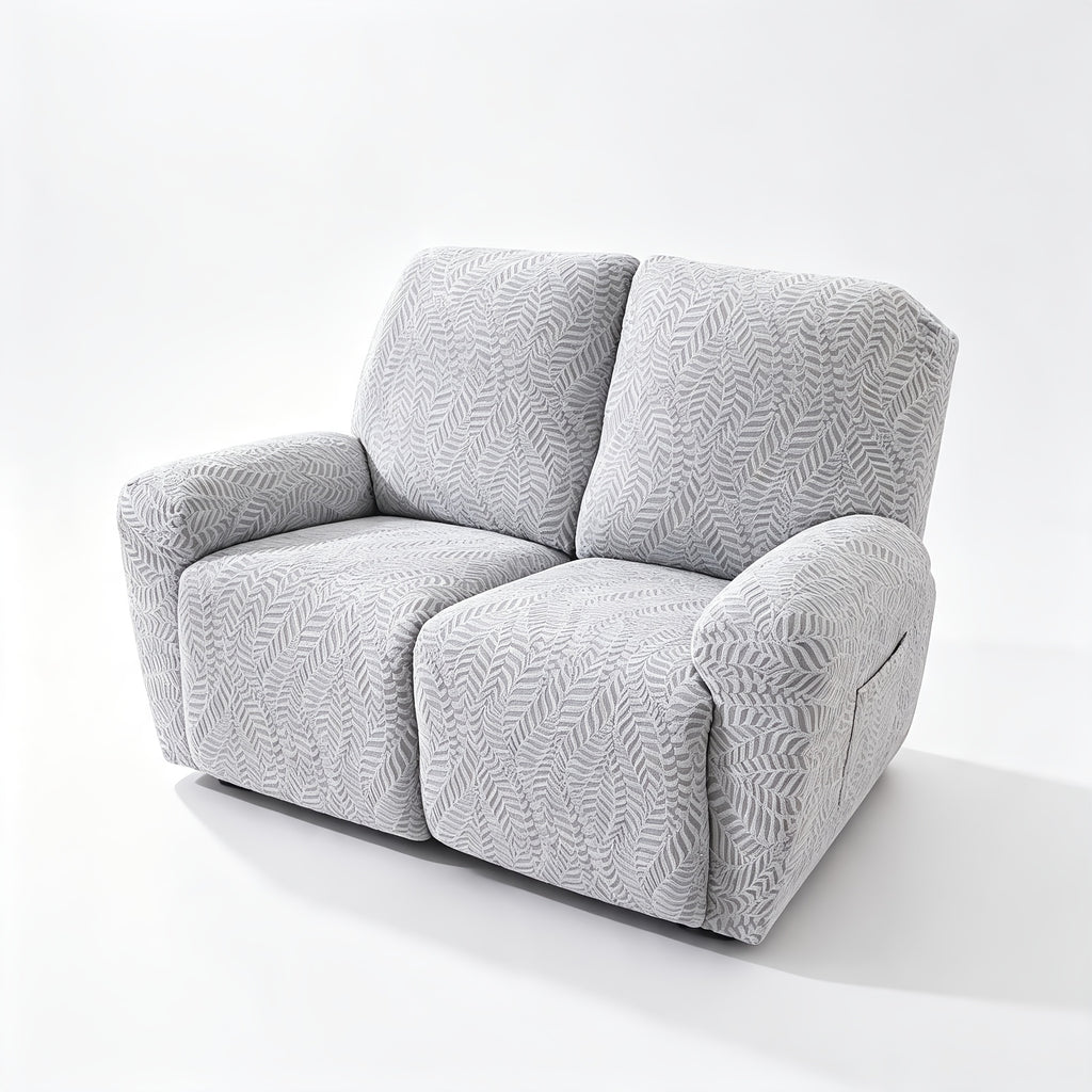 Housse de fauteuil extensible en polaire jacquard anti-griffes, housse posée