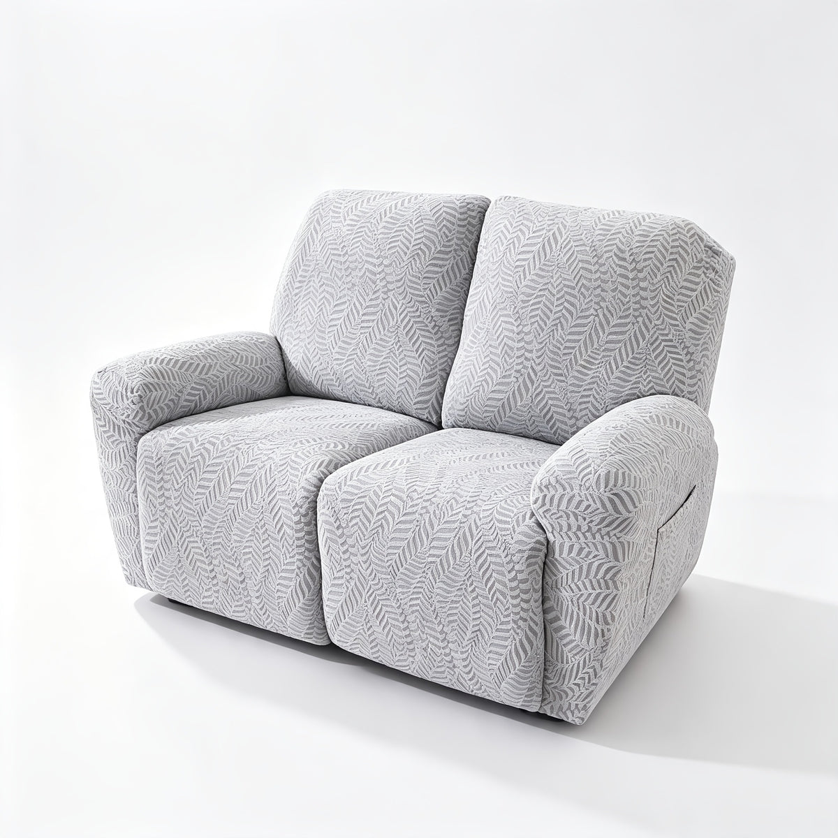 Housse de fauteuil extensible en polaire jacquard anti-griffes, housse posée