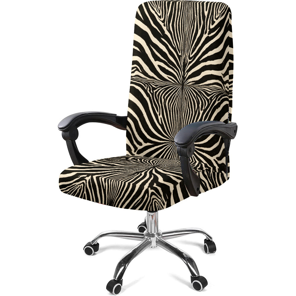 Housse de chaise extensible en fibre de lait à motif zébré