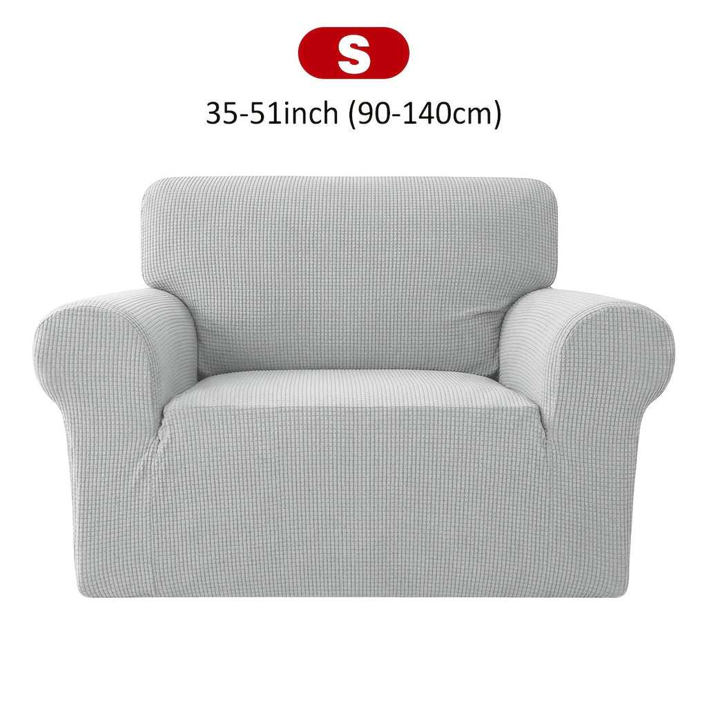 Housse de canapé extensible en velours côtelé jacquard à maille gaufrée, housse posée
