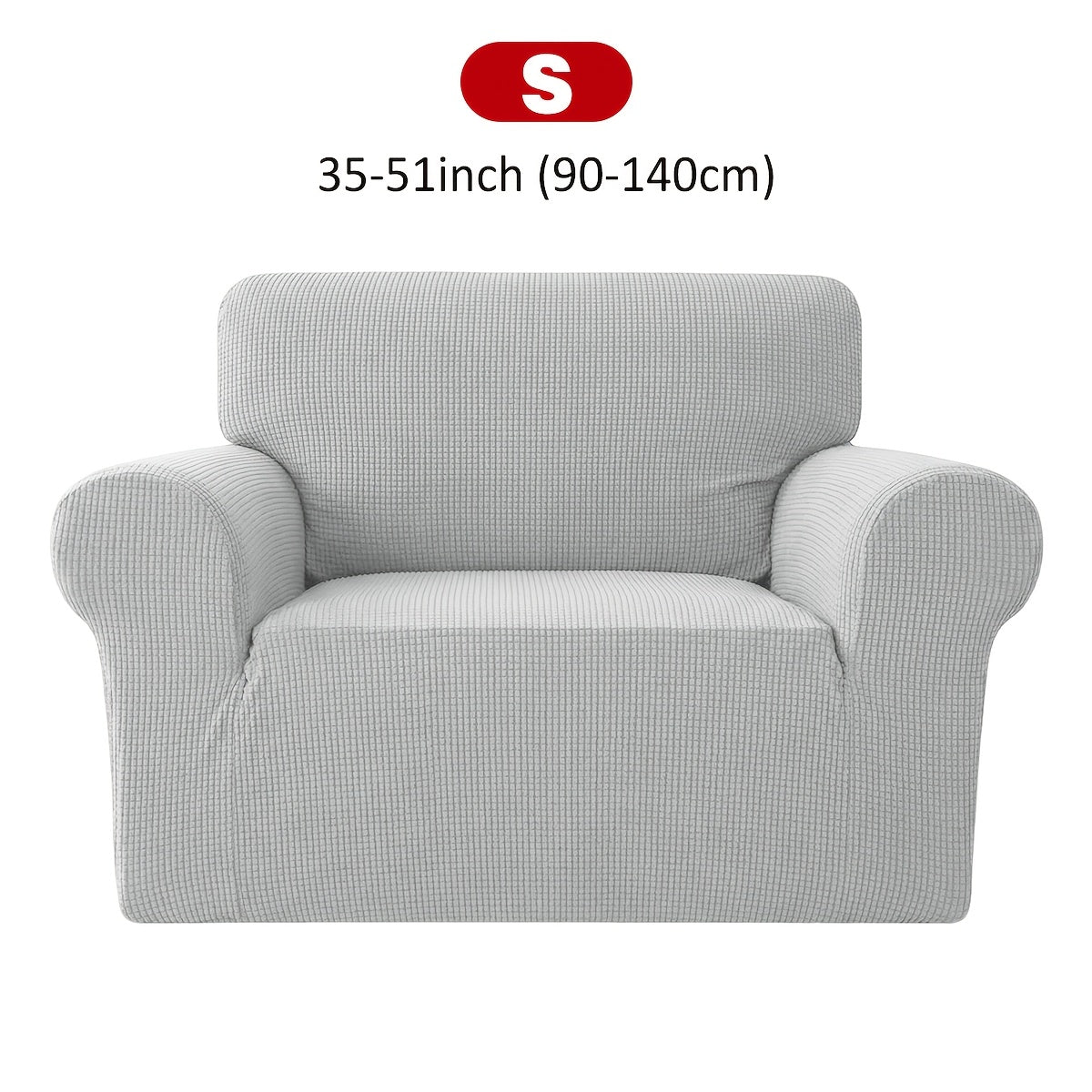 Housse de canapé extensible en velours côtelé jacquard à maille gaufrée, housse posée