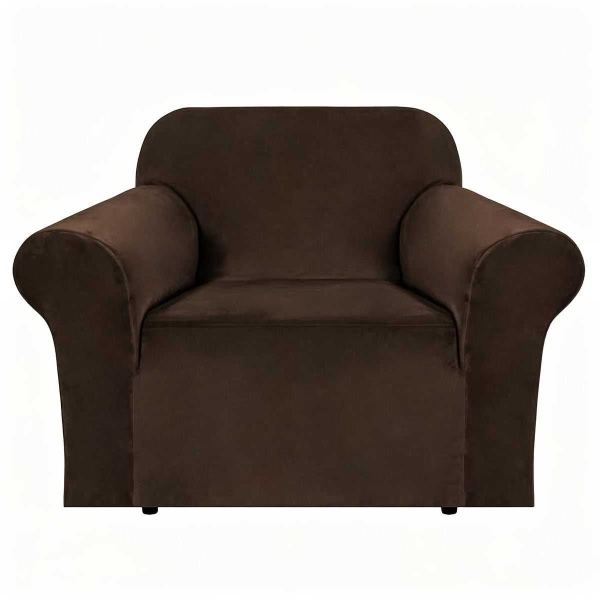 Housse de canapé épaisse extensible en velours pour fauteuil, vue de dos