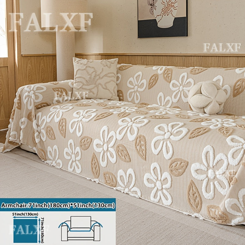 Housse de canapé en velours jacquard à rayures — détail de la matière : velours