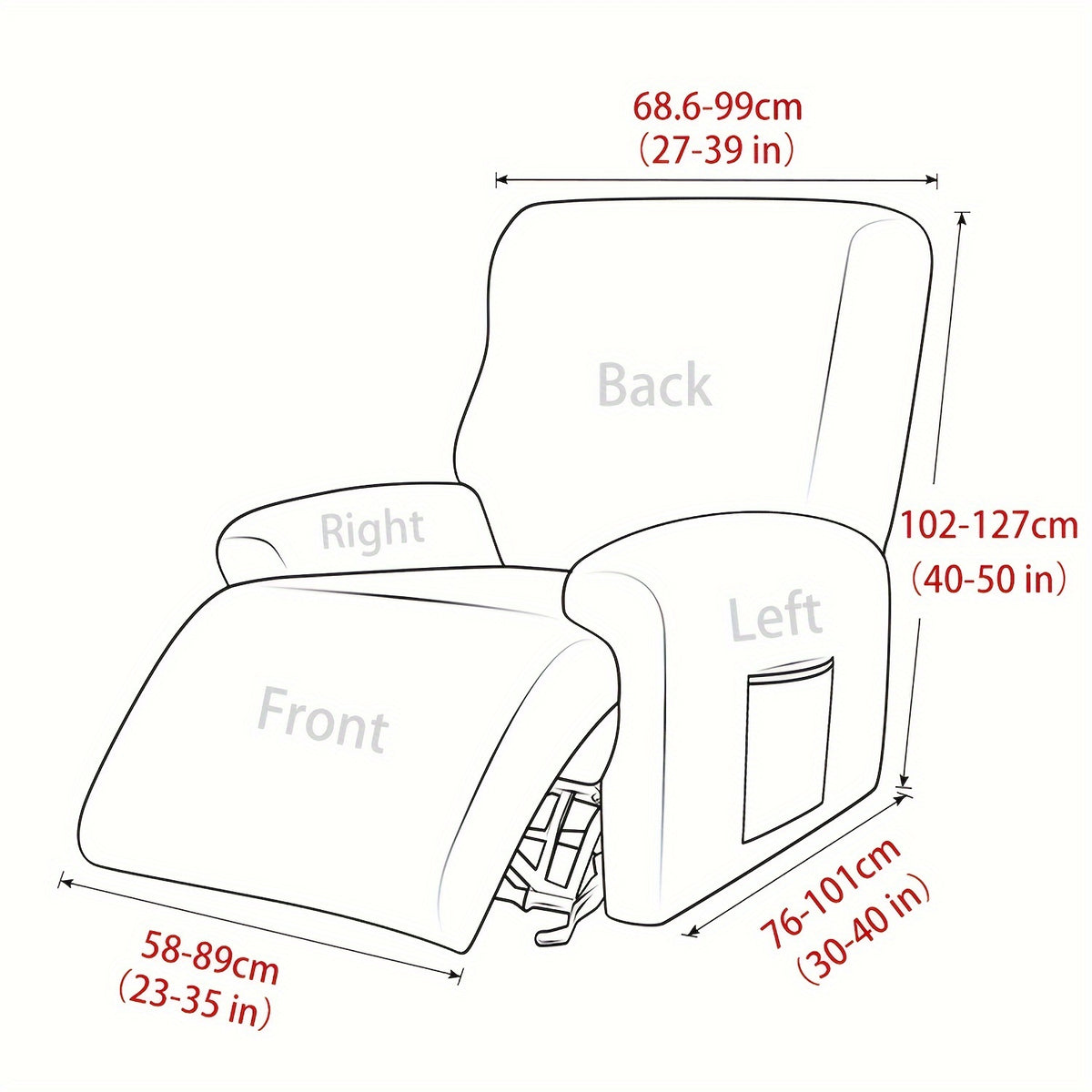 Housse de canapé extensible en velours à housses séparées pour fauteuil, vue d'ensemble