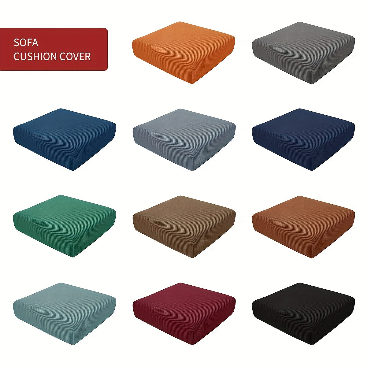 Housse de coussin extensible en polyester, mise en situation