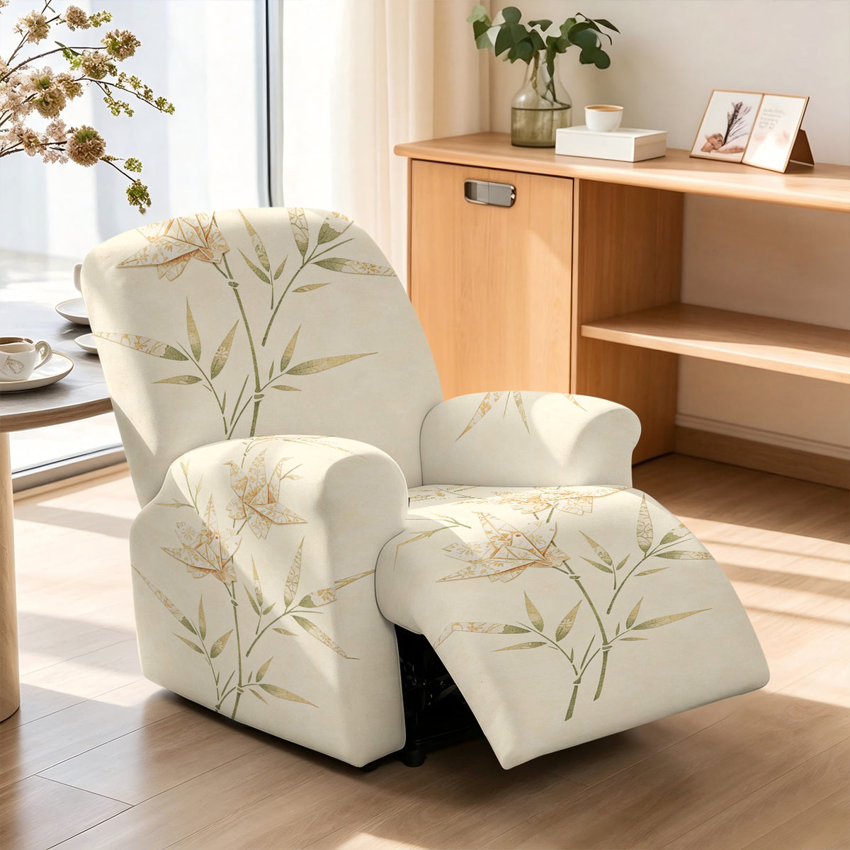 Housse de canapé extensible en fibre de lait imprimée au rendu glamour, tissu de 180 à 200 g/m²