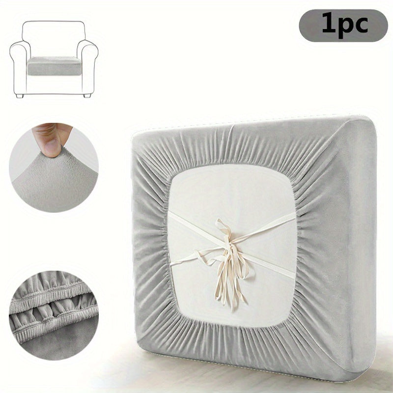 Housse de coussin épaisse extensible en velours, housse posée