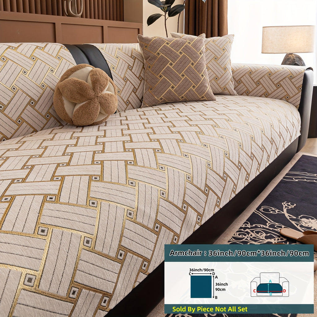 Housse de coussin en chenille antidérapante d'esprit bohème