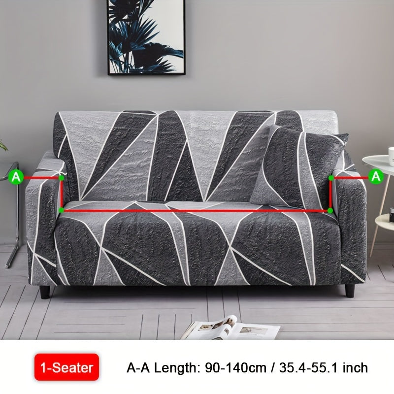 Housse de canapé légère extensible en fibre de lait à motif géométrique, housse posée