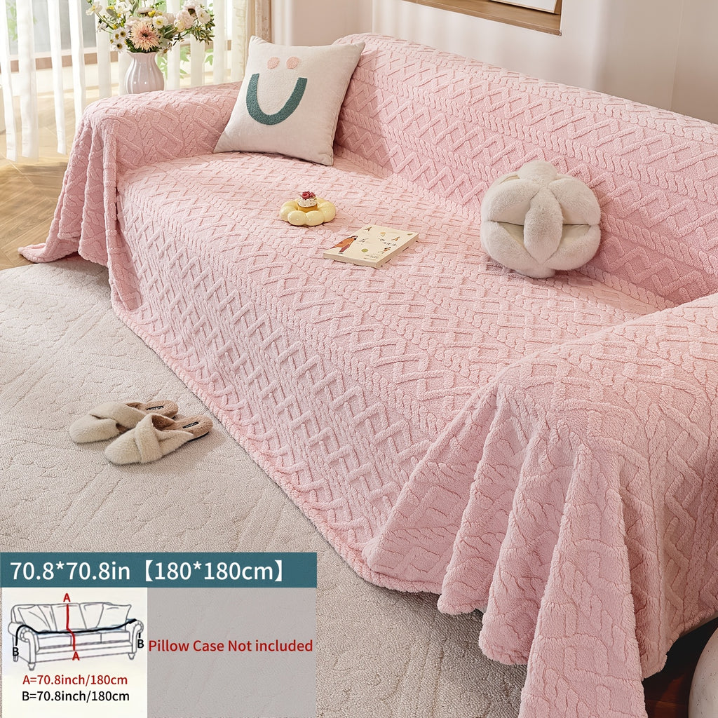 Housse de canapé épaisse en velours jacquard, mise en situation