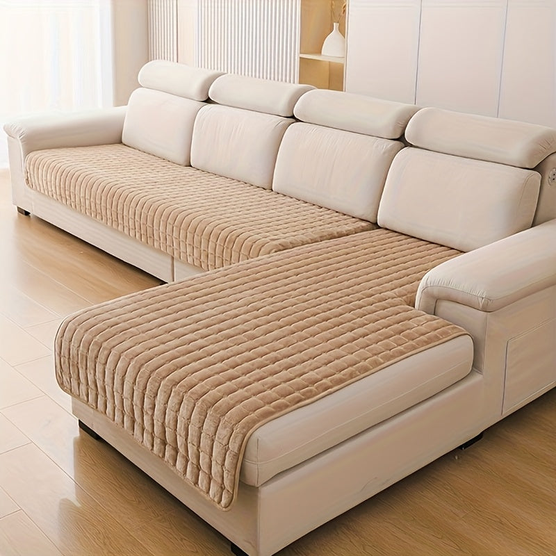 Housse de canapé matelassée d'esprit vintage, détail de la finition