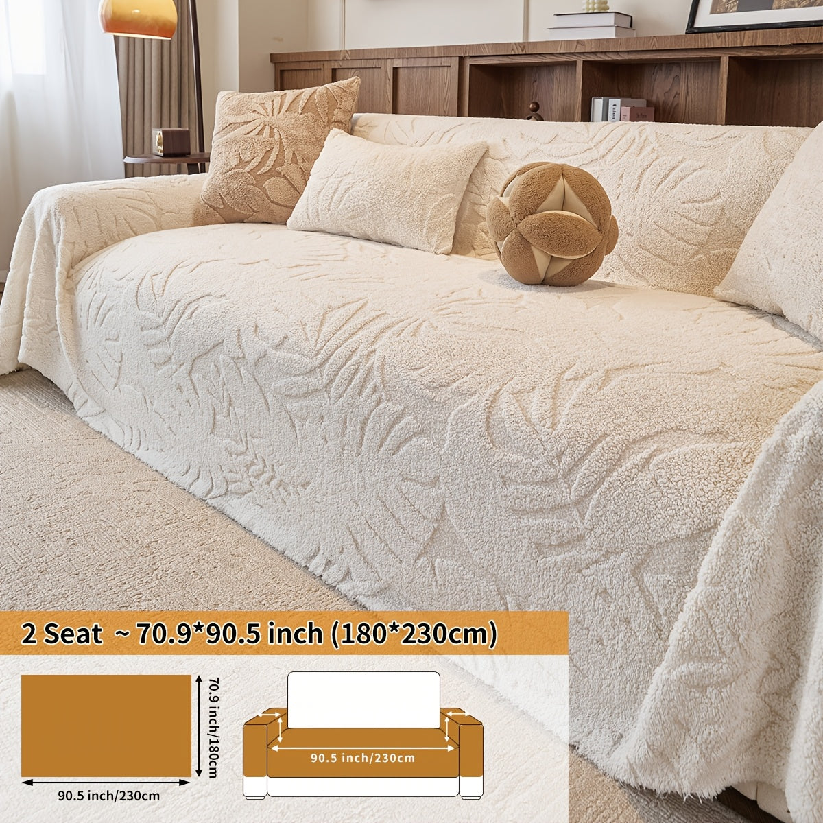 Housse de coussin épaisse en chenille matelassée antidérapante à housses Image