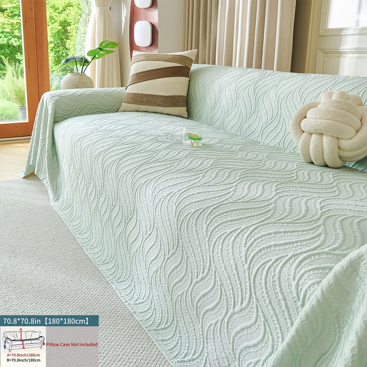 Housse de coussin épaisse en polyester, vue de dos