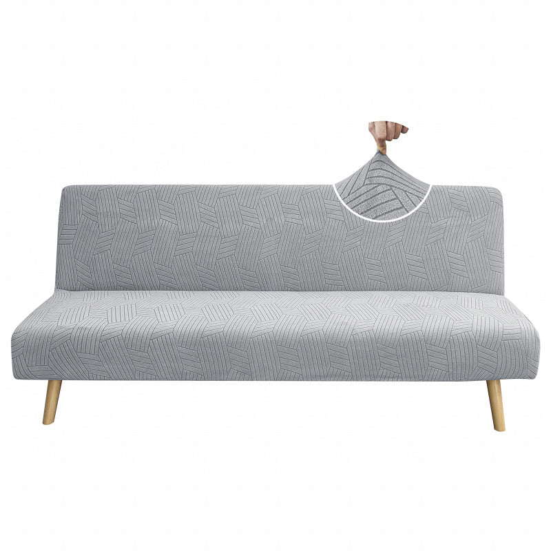 Housse de canapé extensible en jacquard sans accoudoirs, mise en situation