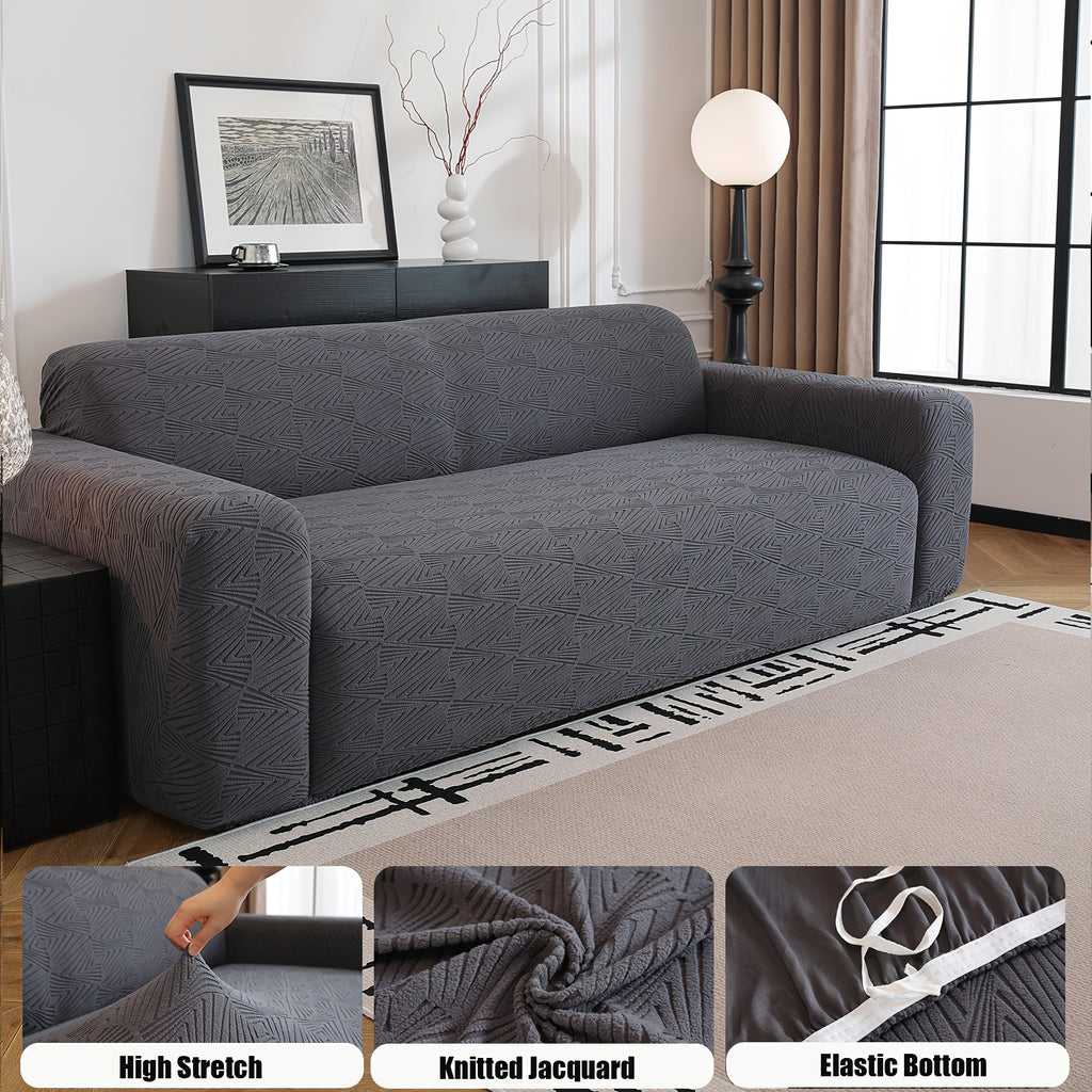 Housse de canapé épaisse extensible en polaire jacquard antidérapante, compatible fauteuil, canapé deux places, canapé trois places