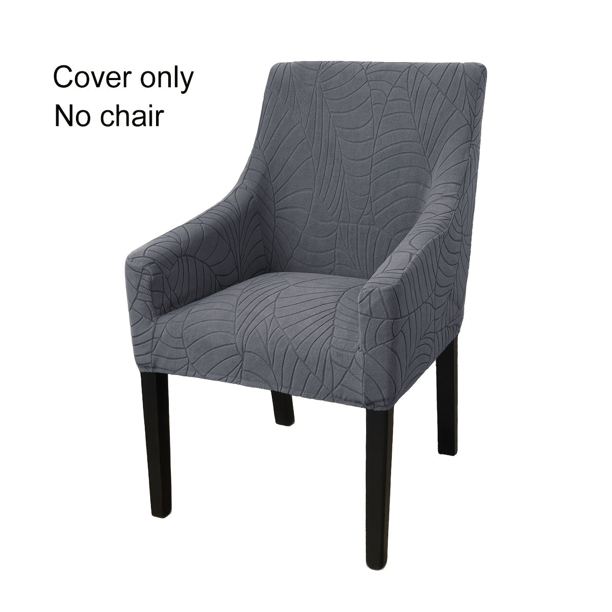 Housse de chaise extensible en velours côtelé jacquard à motif feuillage, vue de dos