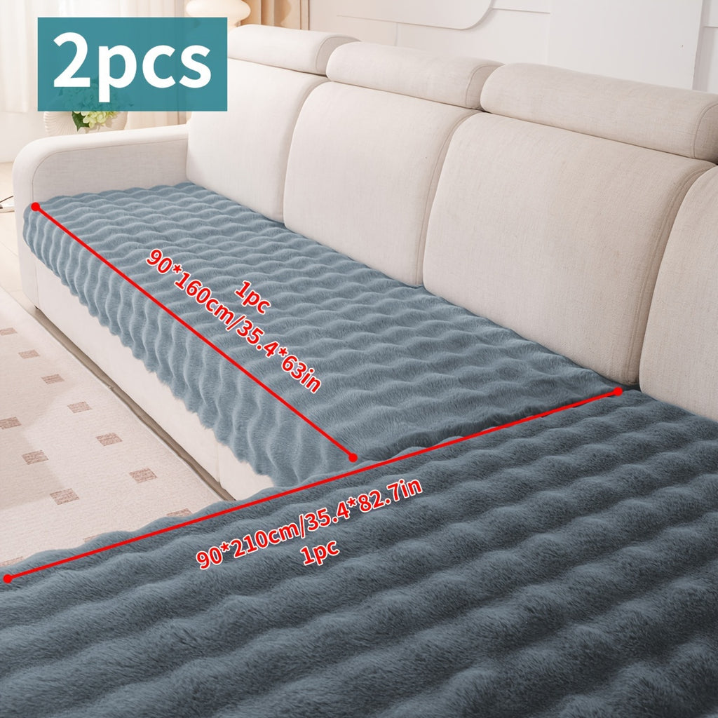 Housse de canapé en peluche antidérapante à housses séparées, compatible fauteuil, canapé deux places, canapé trois places
