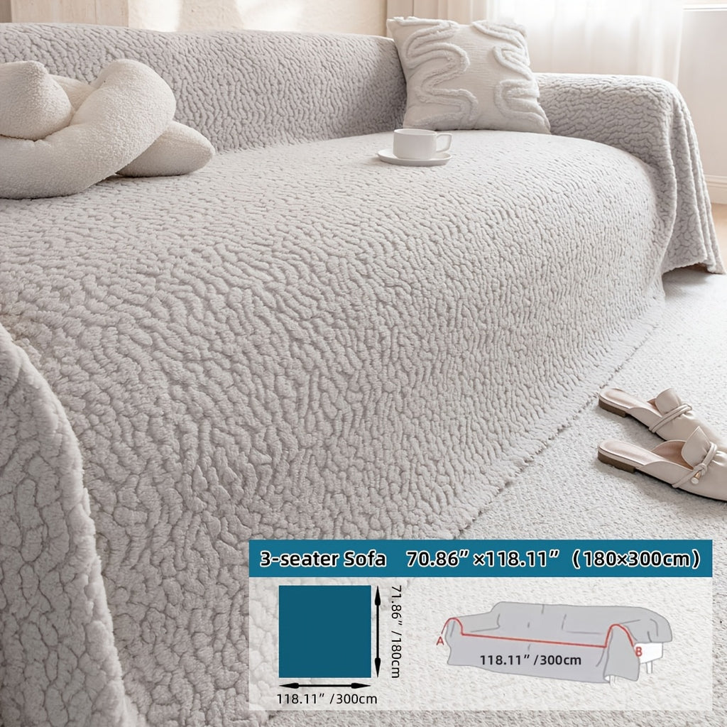 Housse de canapé épaisse en velours jacquard antidérapante, visuel produit
