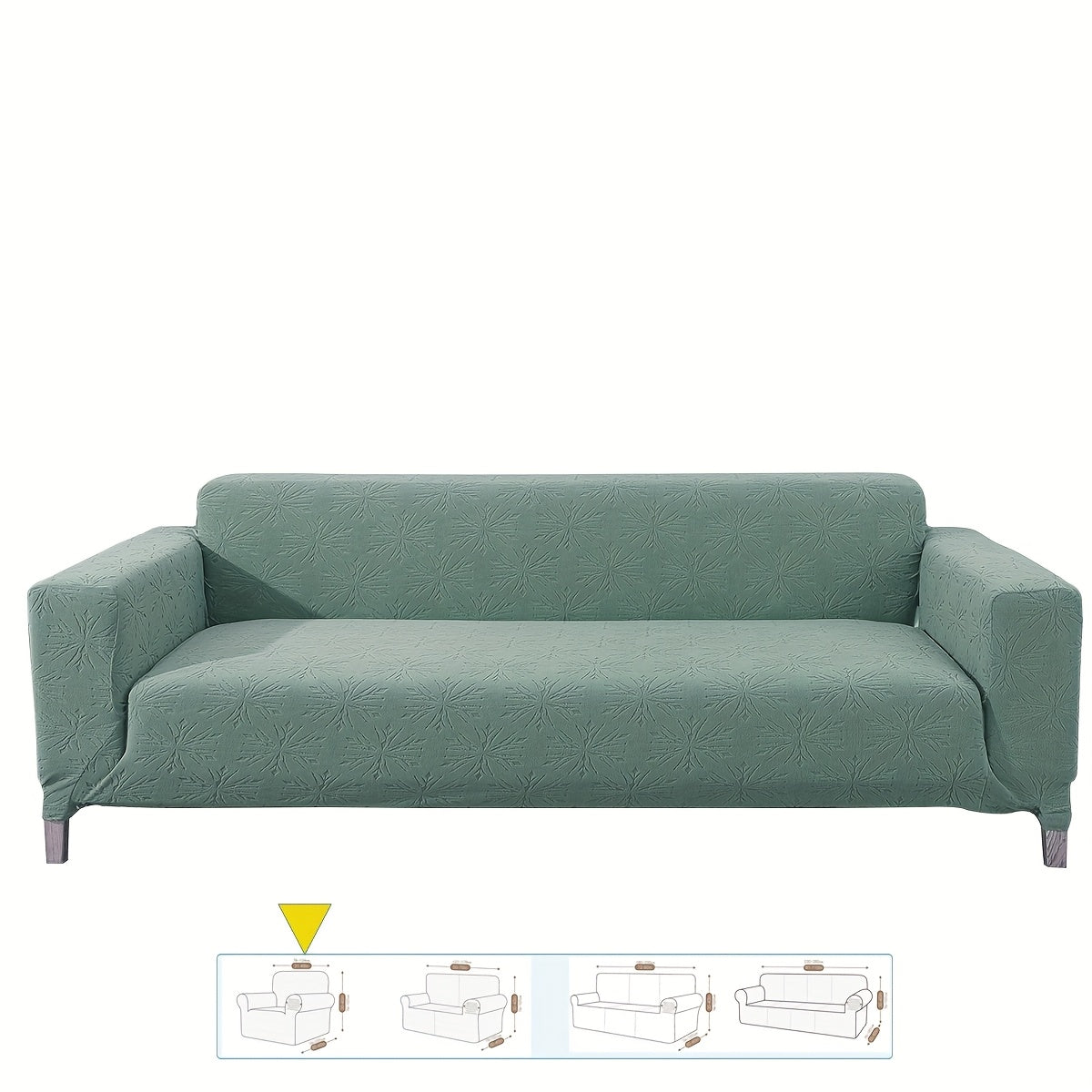 Housse de canapé épaisse extensible en polaire jacquard anti-griffes, vue d'ensemble