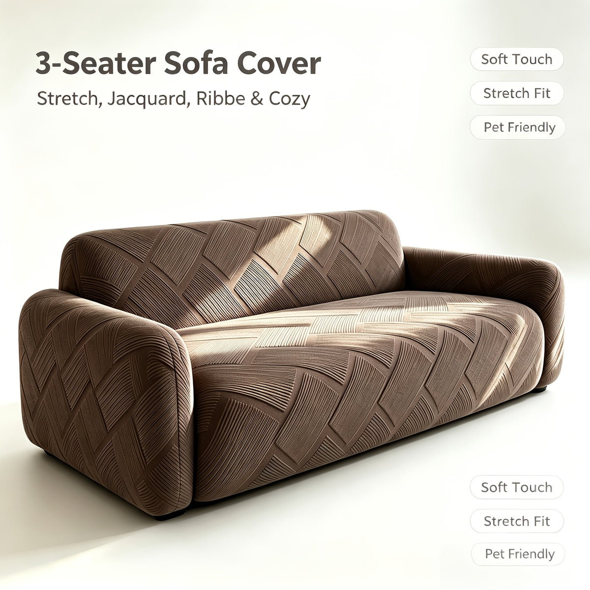 Housse de canapé extensible en polaire jacquard antidérapante, autre coloris