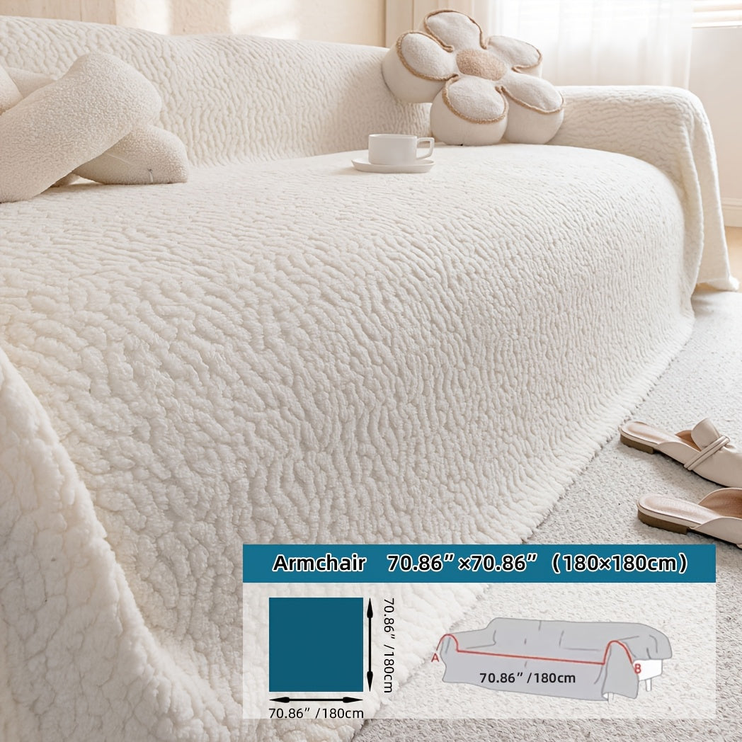 Housse de canapé épaisse en velours jacquard antidérapante, visuel produit