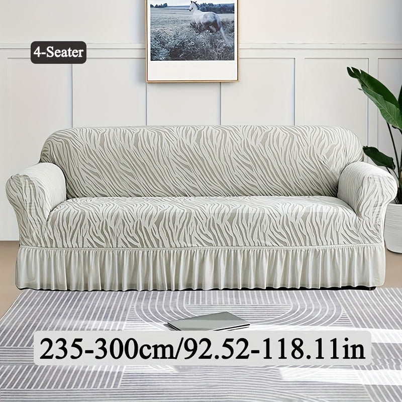 Housse de canapé extensible en jacquard, vue de dos