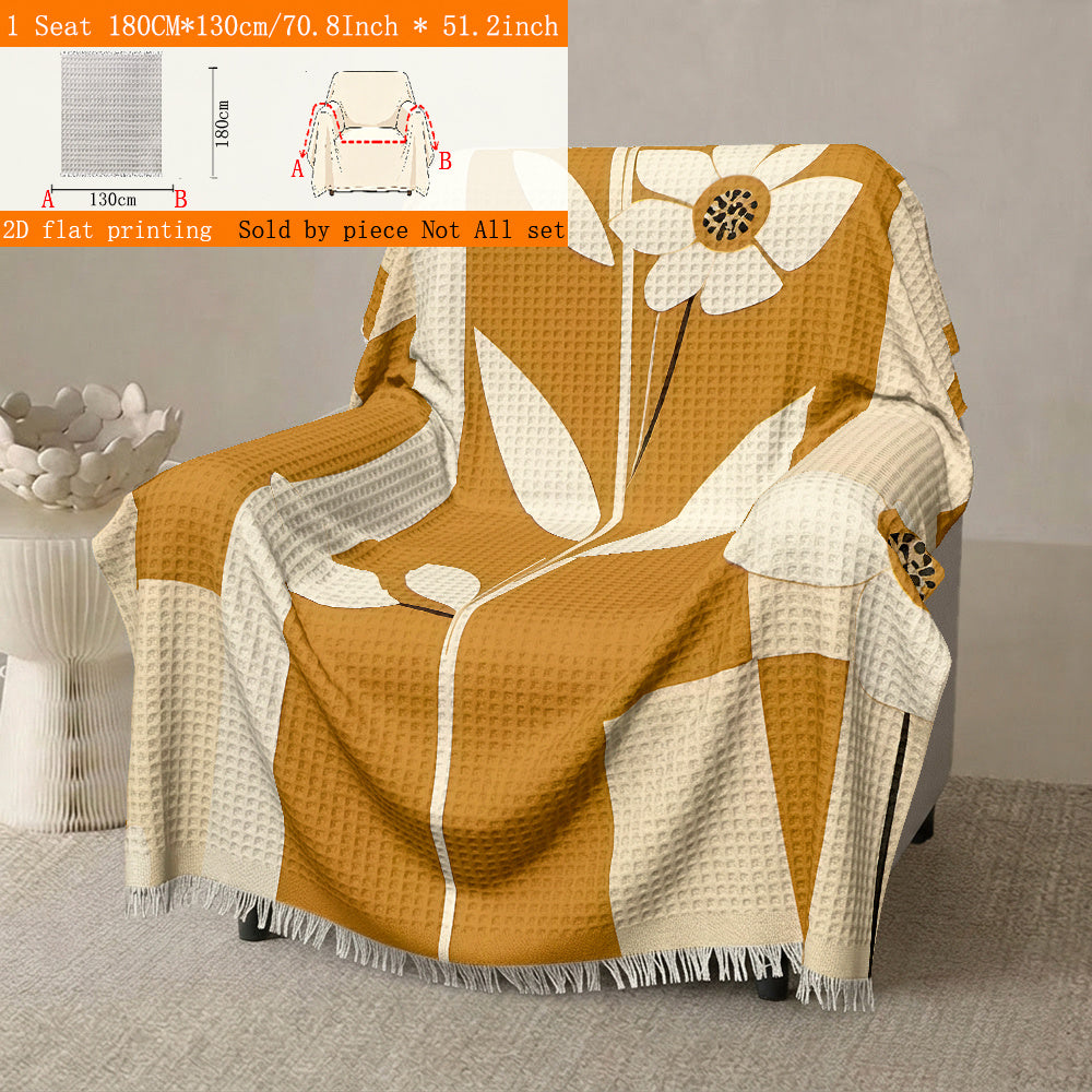 Housse de canapé épaisse en polyester imprimée à motif fleuri — détail de la matière : polyester