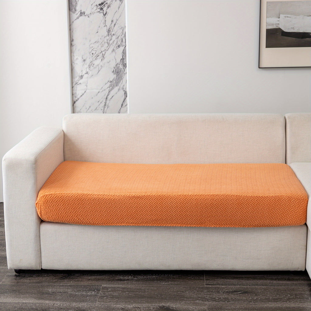 Housse de coussin extensible en polaire jacquard, vue d'ensemble